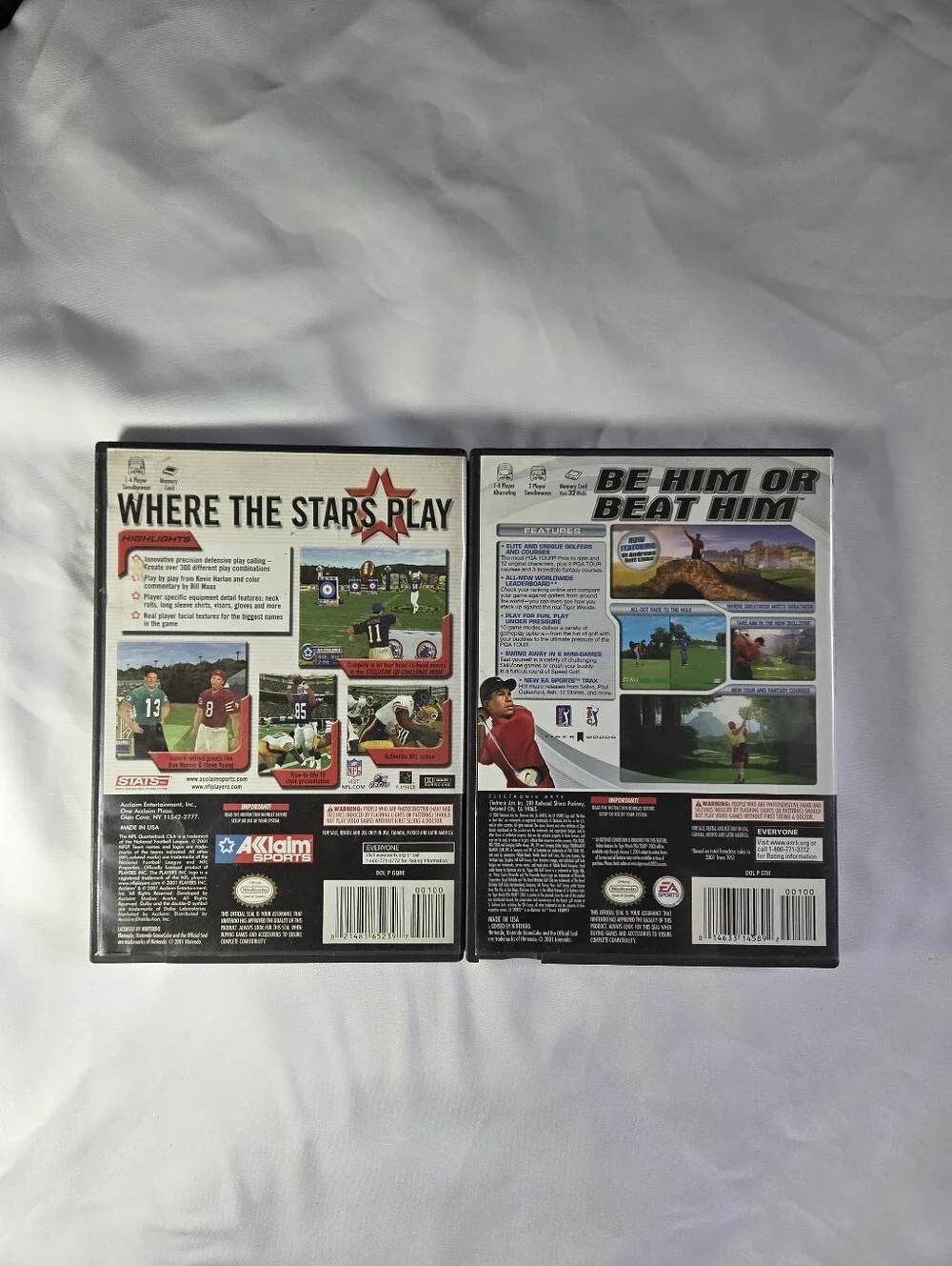 Nintendo GameCube Sports Lot: Tiger Woods PGA Tour 2003 + NFL QB Club 2002